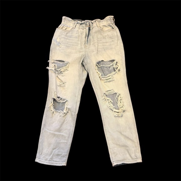 Kancan light high rise distressed denim baggy jeans - Picture 1 of 8